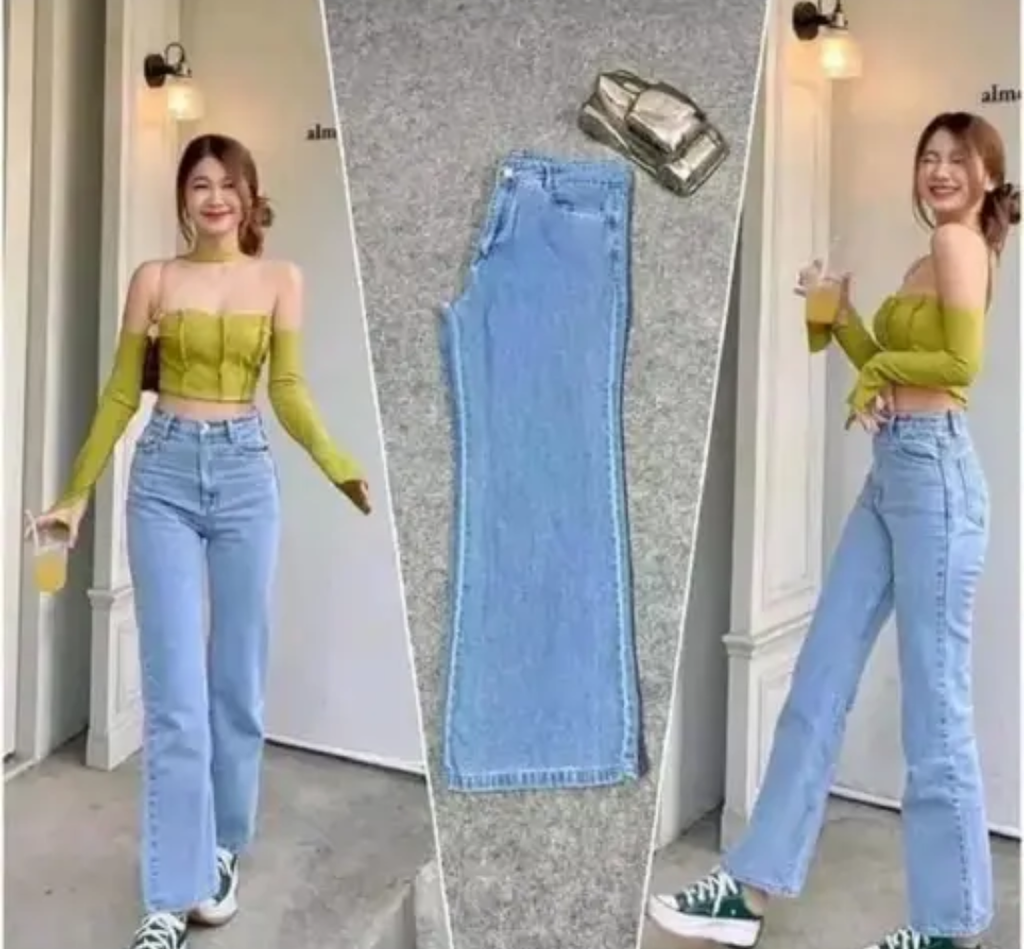 Straight Fit Jeans For Women(Sky Blue)